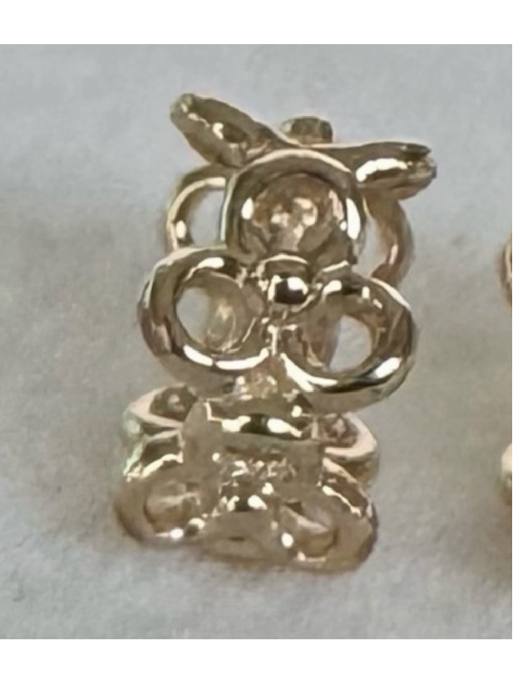 Authentic Pandora 14K Yellow Gold Trinity Flower Spacer Charm